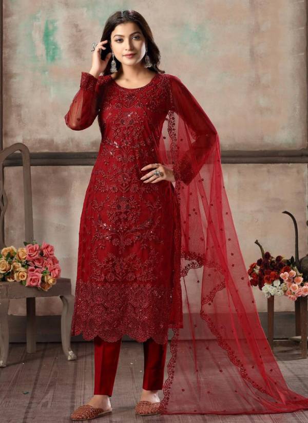 Twisha Vaani Vol 1 Fancy Designer Festive Wear Heavy Cording And Net with Heavy Tone To Tone Thread Sequence Work Net Salwar Suit Collection